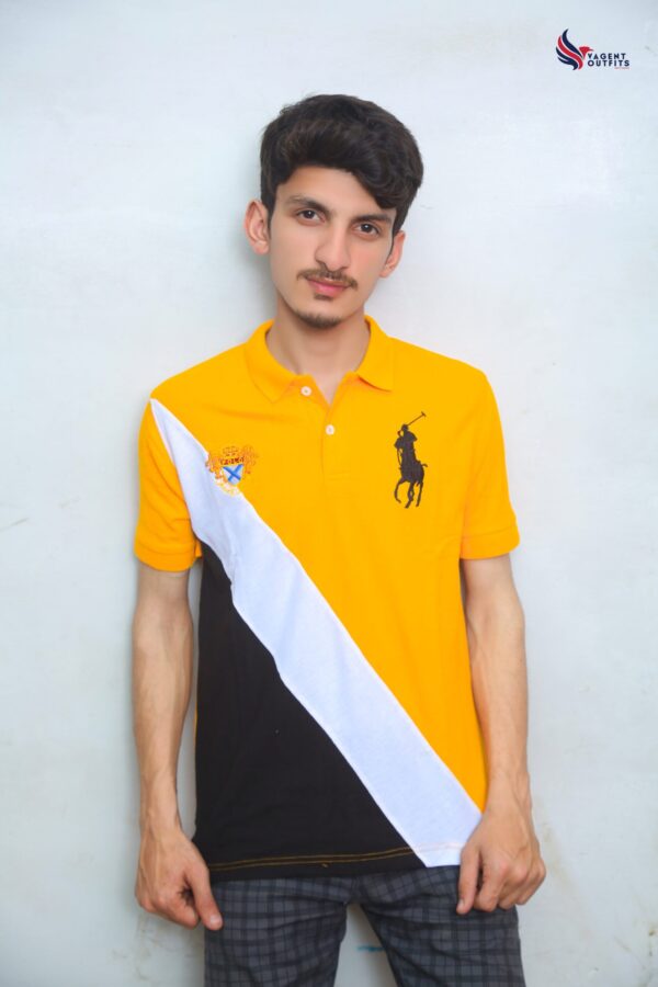 Yellow White Fashion Polo