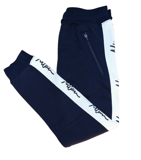 Premium Navy Blue White Fleece Trouser For Men's