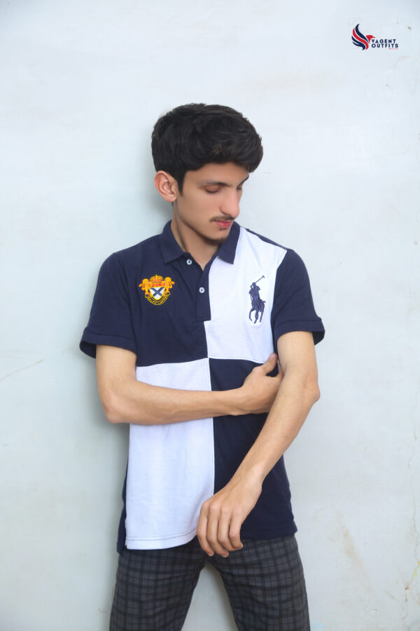 Classic Check Navy Panel Polo