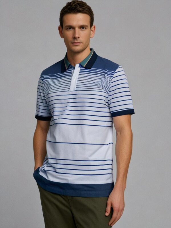 White Blue Premium Polo